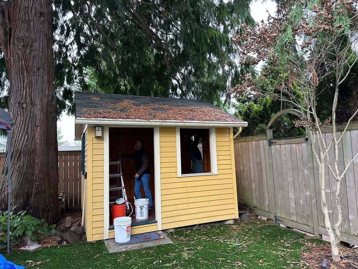 backyard home office construction