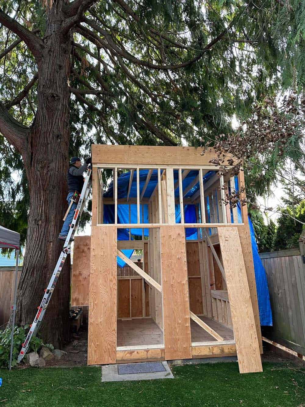 backyard home office construction