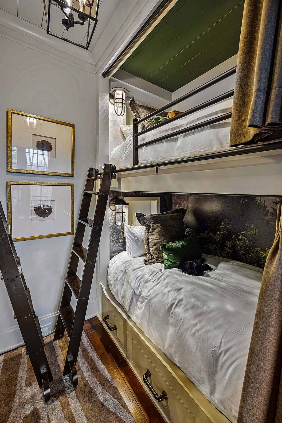 modern rustic bunk bedroom