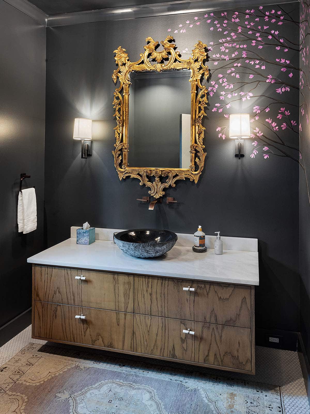 modern rustic powder room