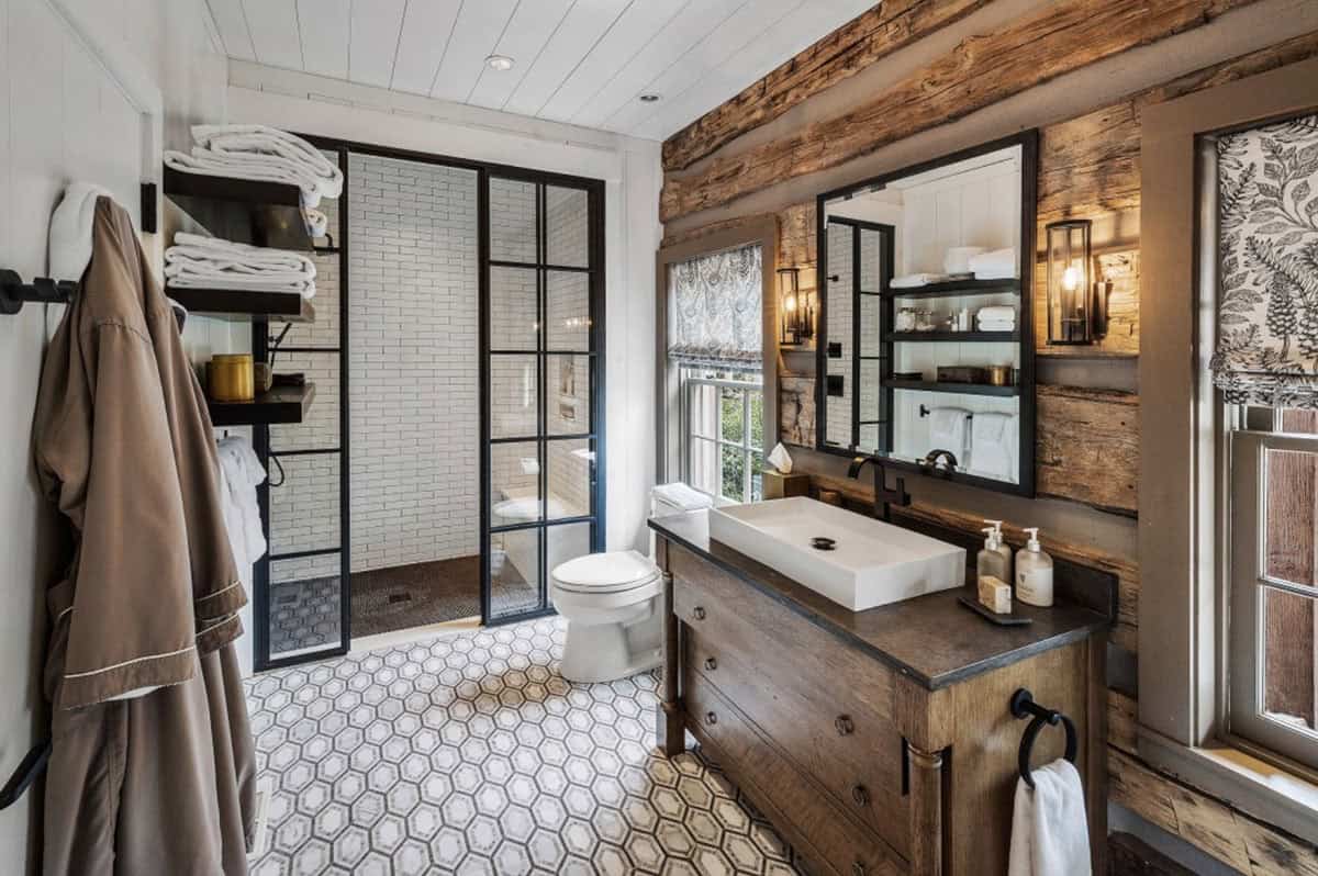 modern rustic bathroom
