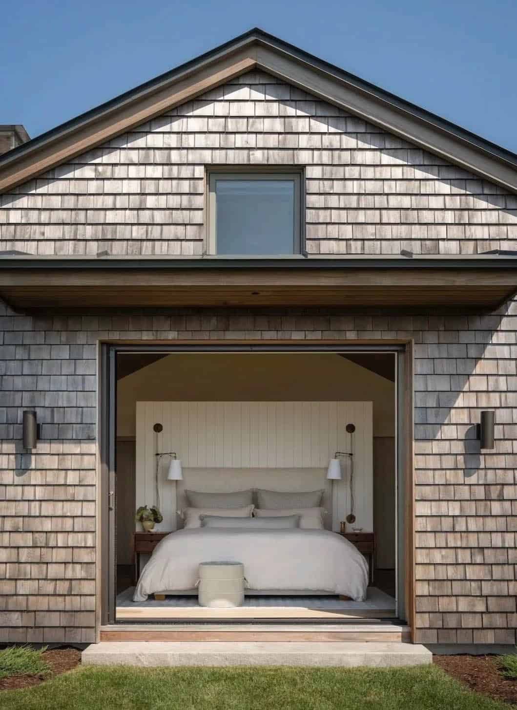 beach house exterior with a view of a bedroom