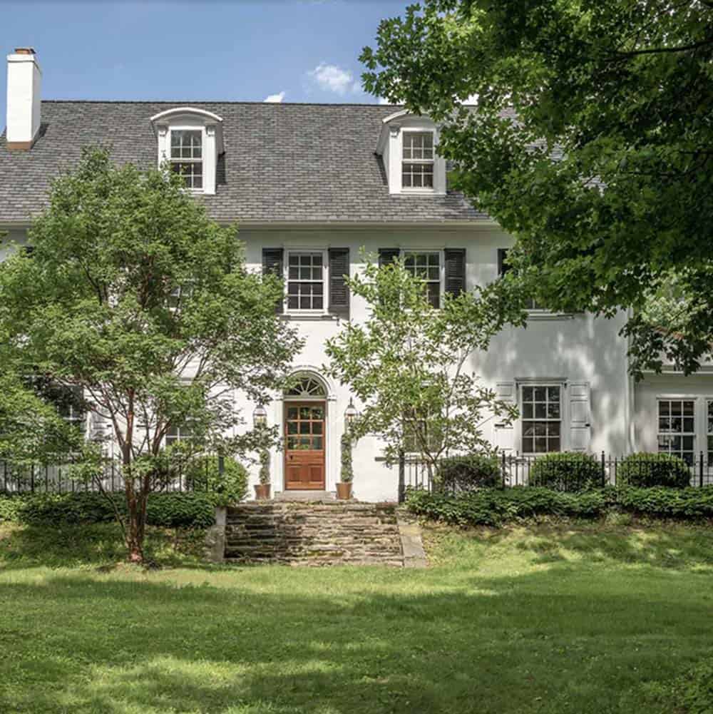 colonial-style farmhouse exterior