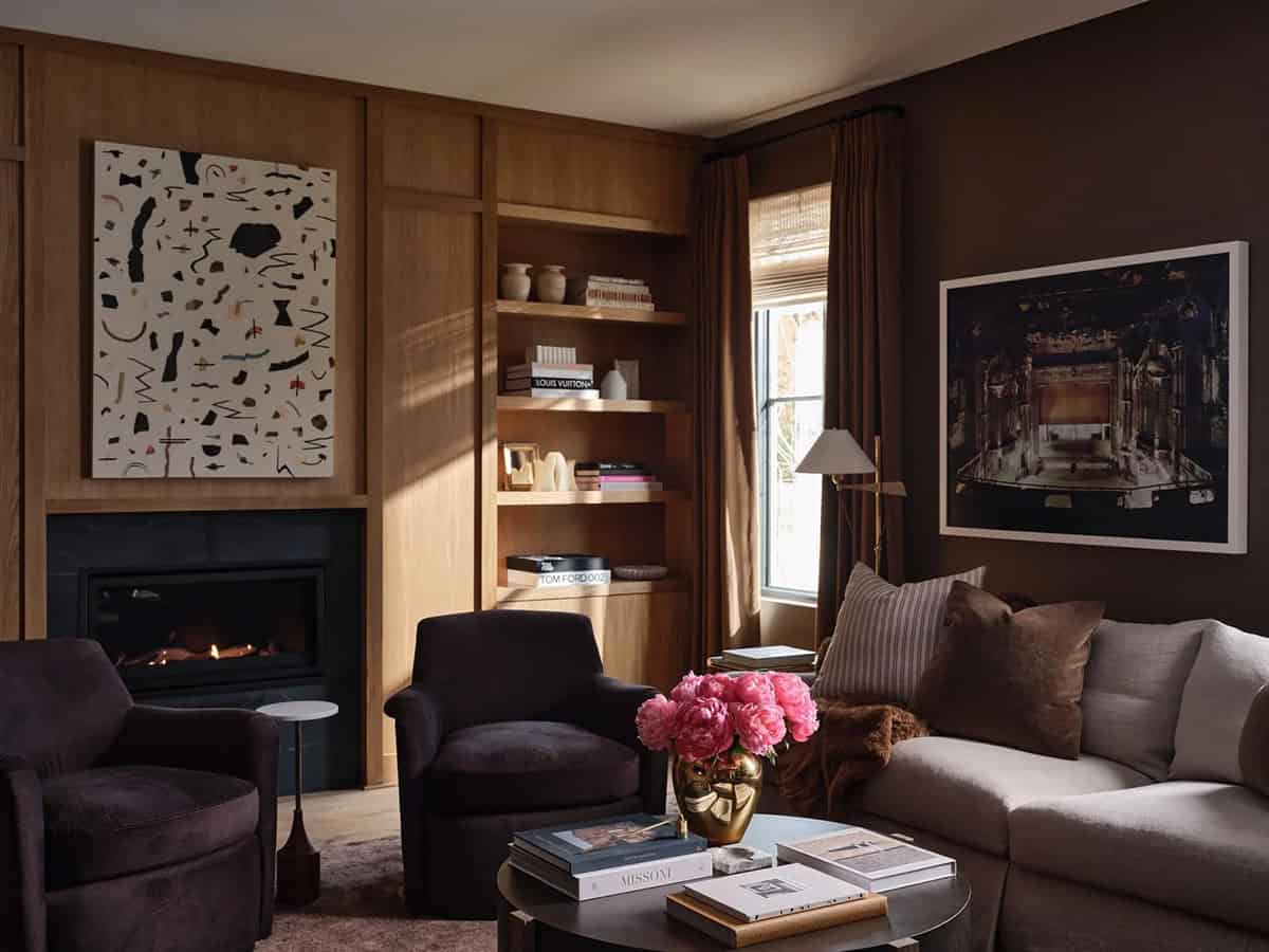 contemporary farmhouse home library