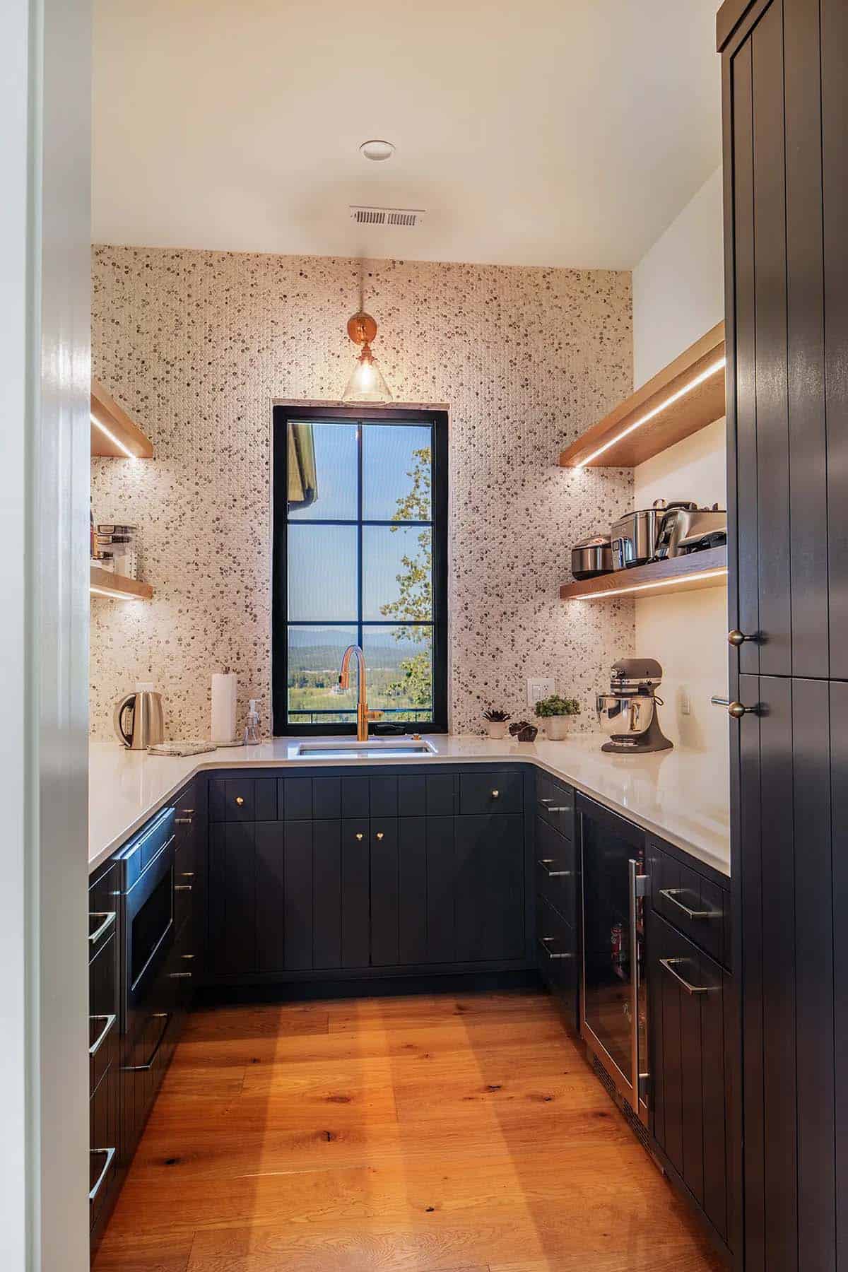 contemporary walk-in pantry