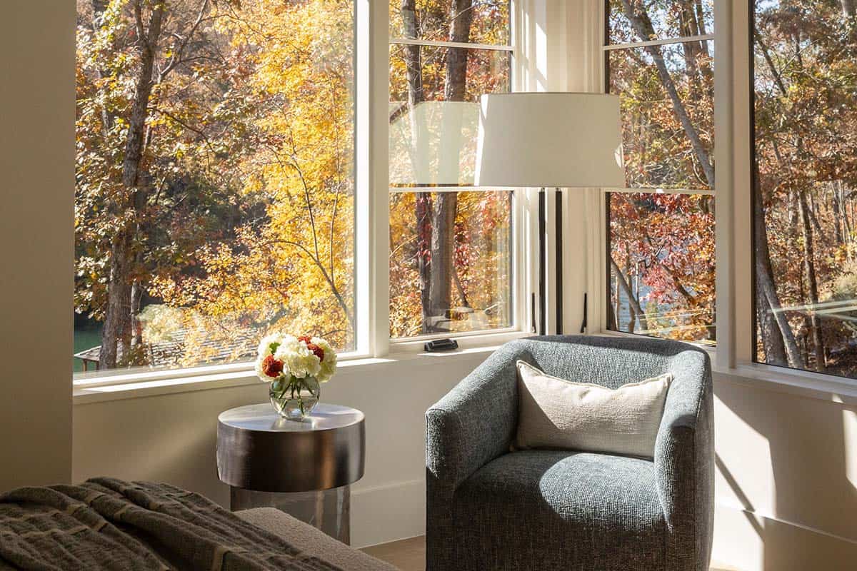 modern bedroom sitting area