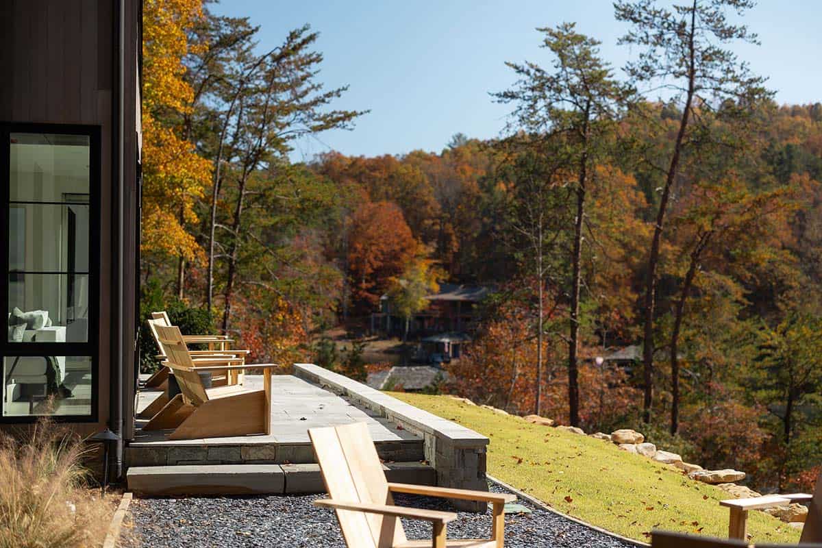 lake house exterior backyard terrace