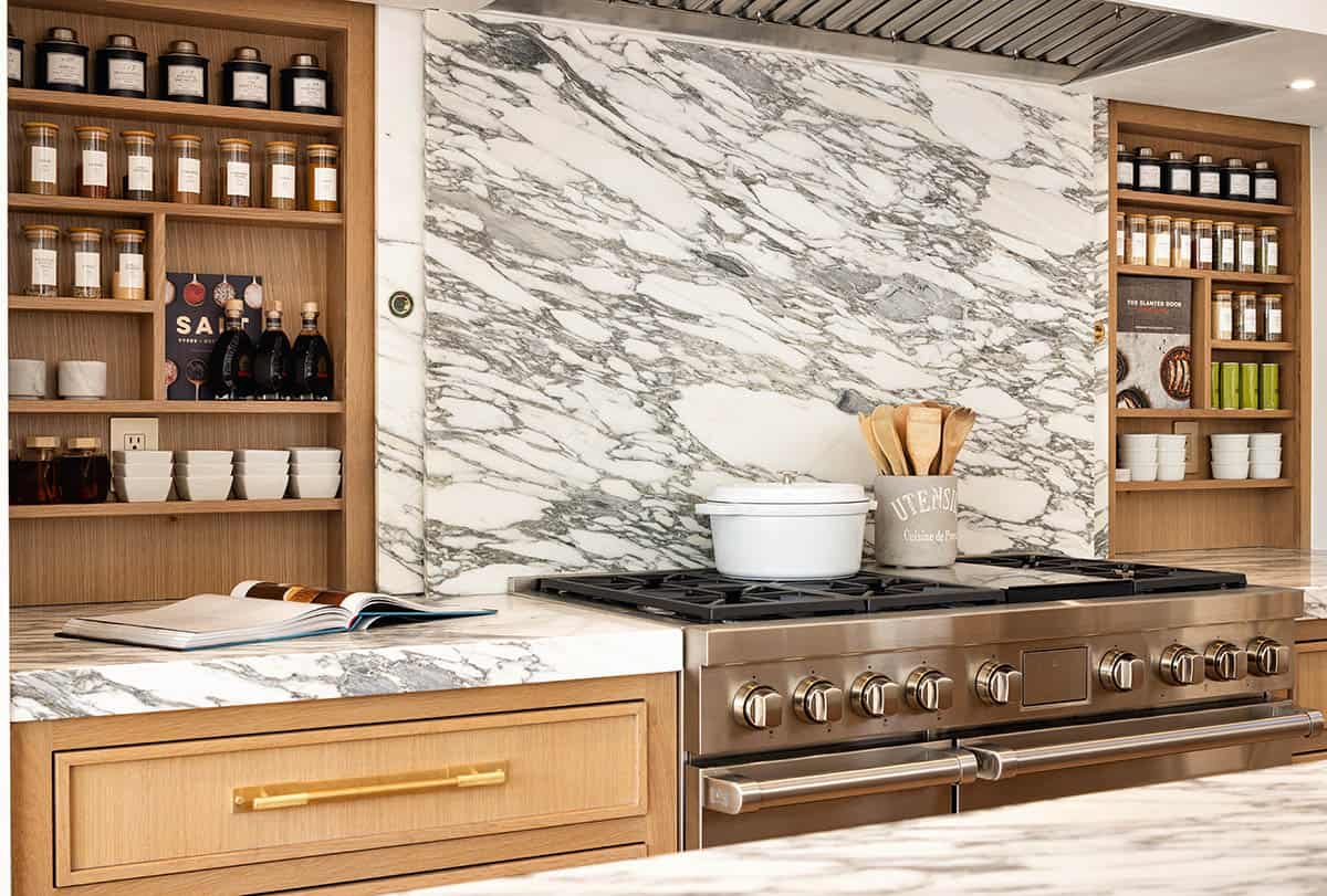 contemporary kitchen range wall