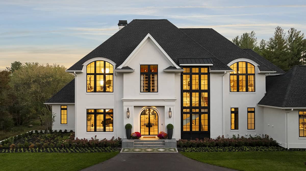 French chateau-inspired home exterior