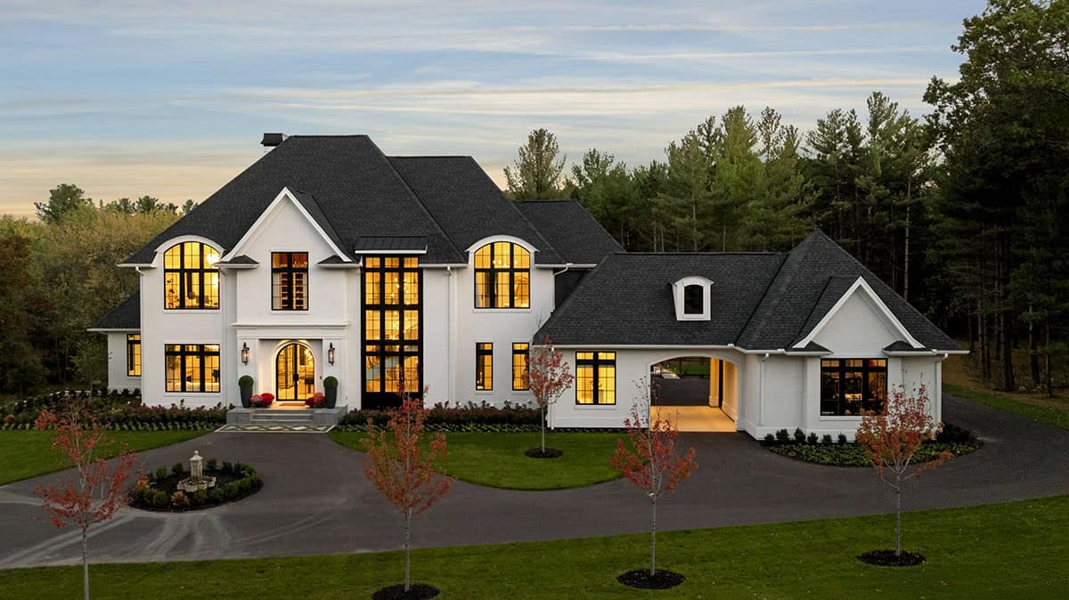 French chateau-inspired home exterior