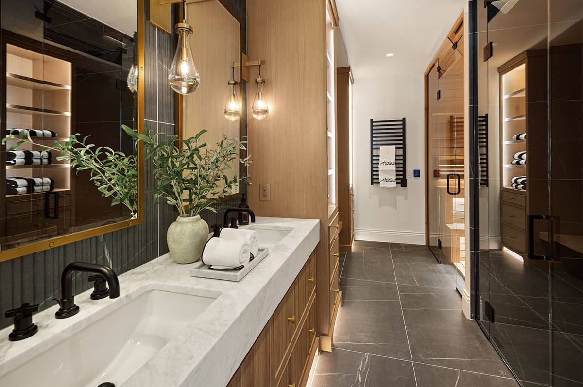 contemporary guest bathroom