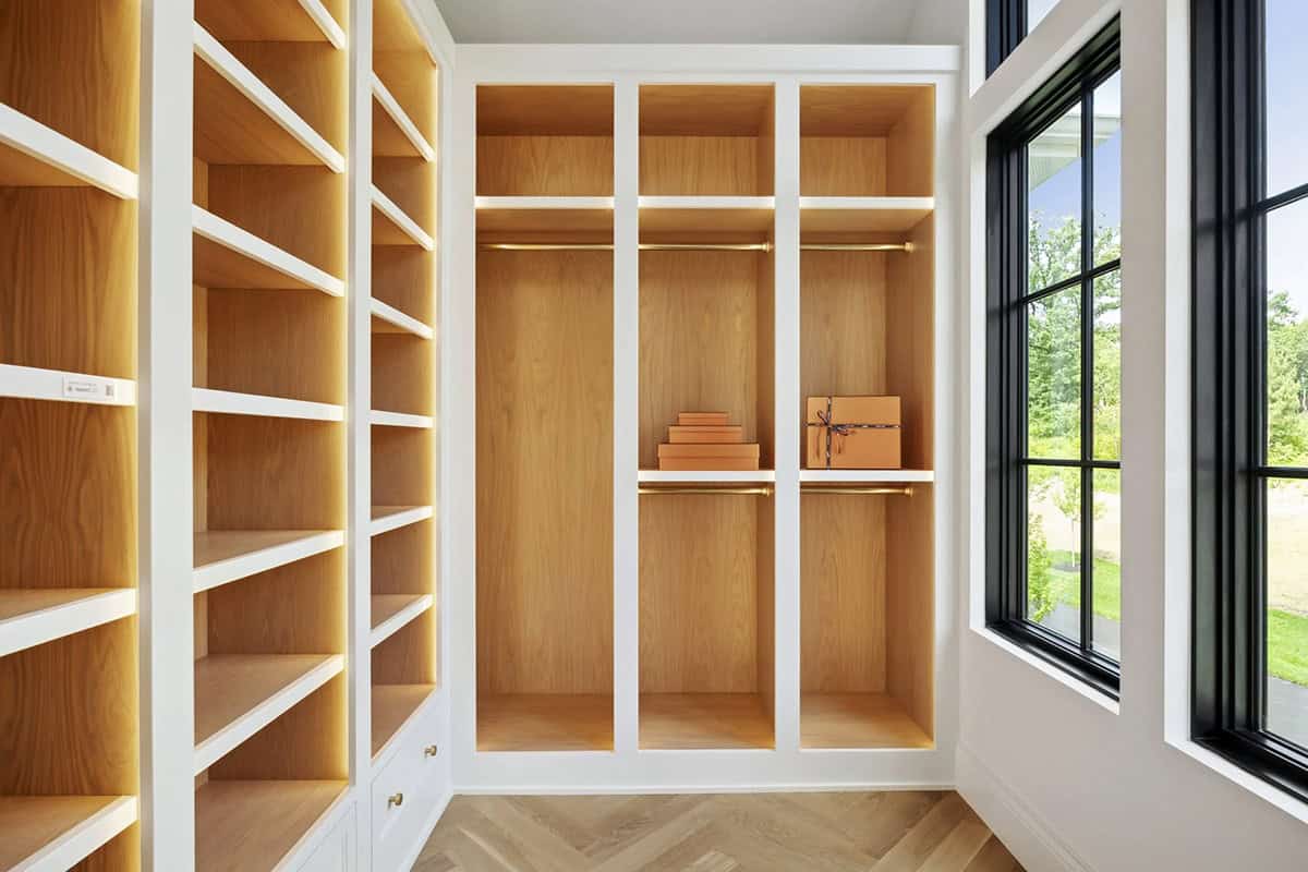 contemporary walk-in closet
