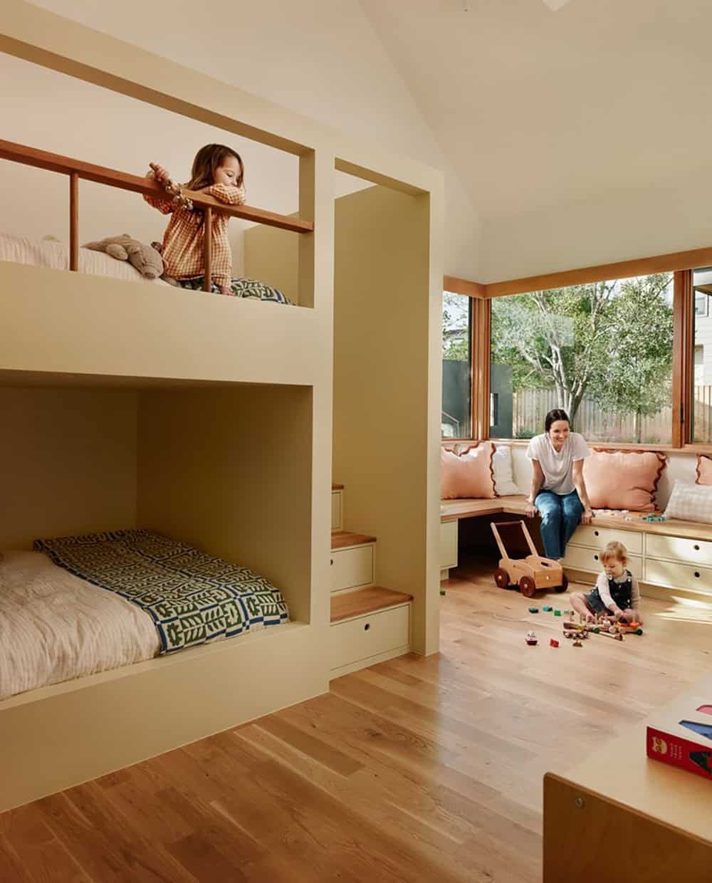 modern kids bunk bedroom