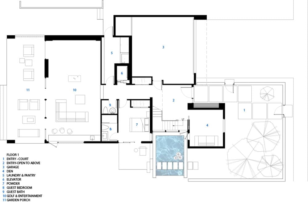 modern home floor plan