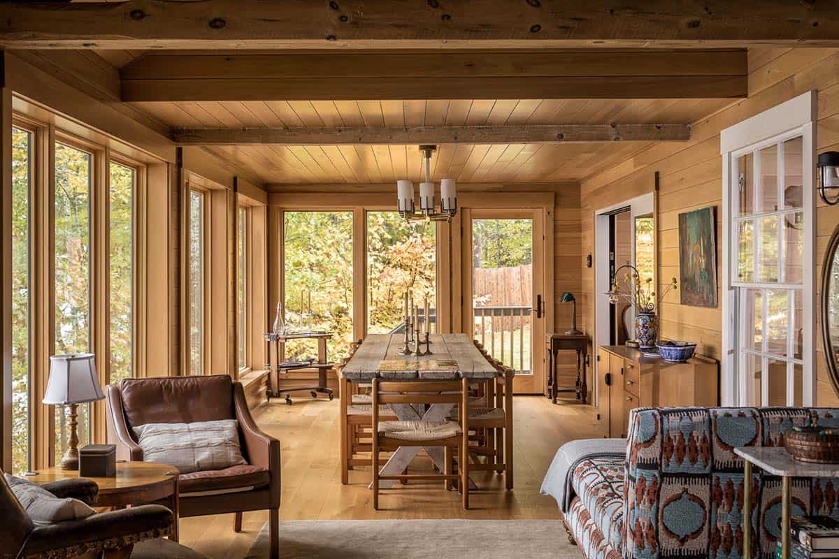 rustic modern sunroom