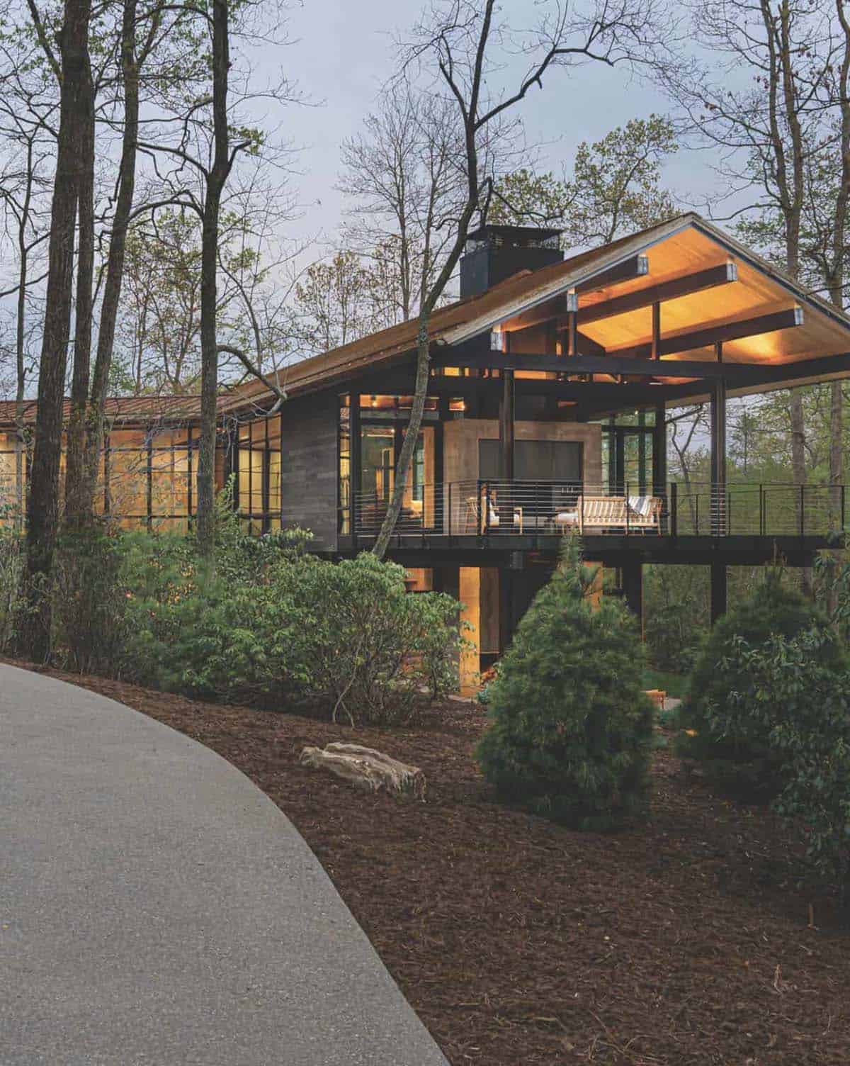 contemporary mountain home exterior