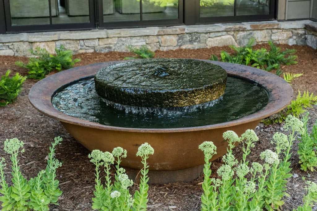 mountain home exterior water feature