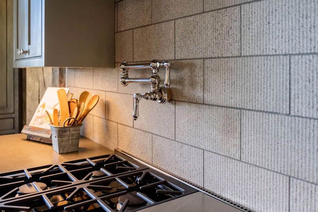 modern rustic kitchen range wall