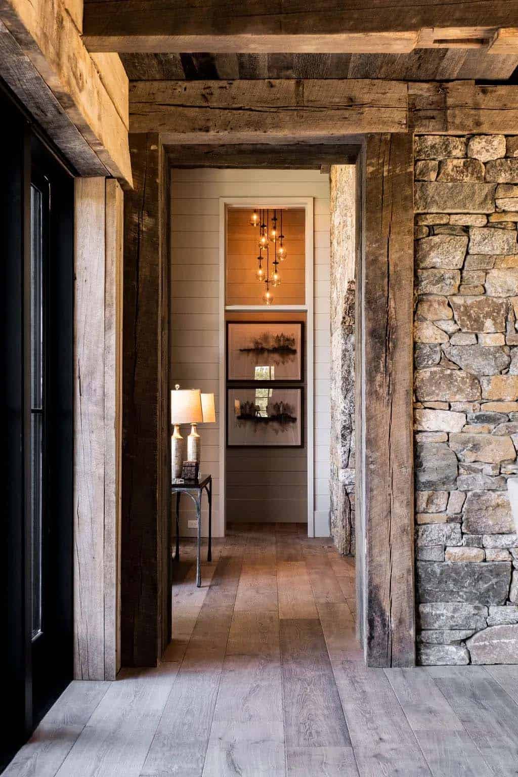 modern rustic hallway