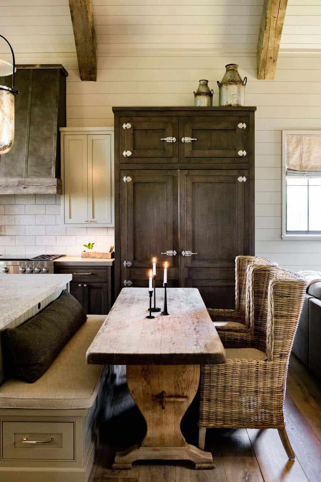 modern rustic kitchen breakfast nook
