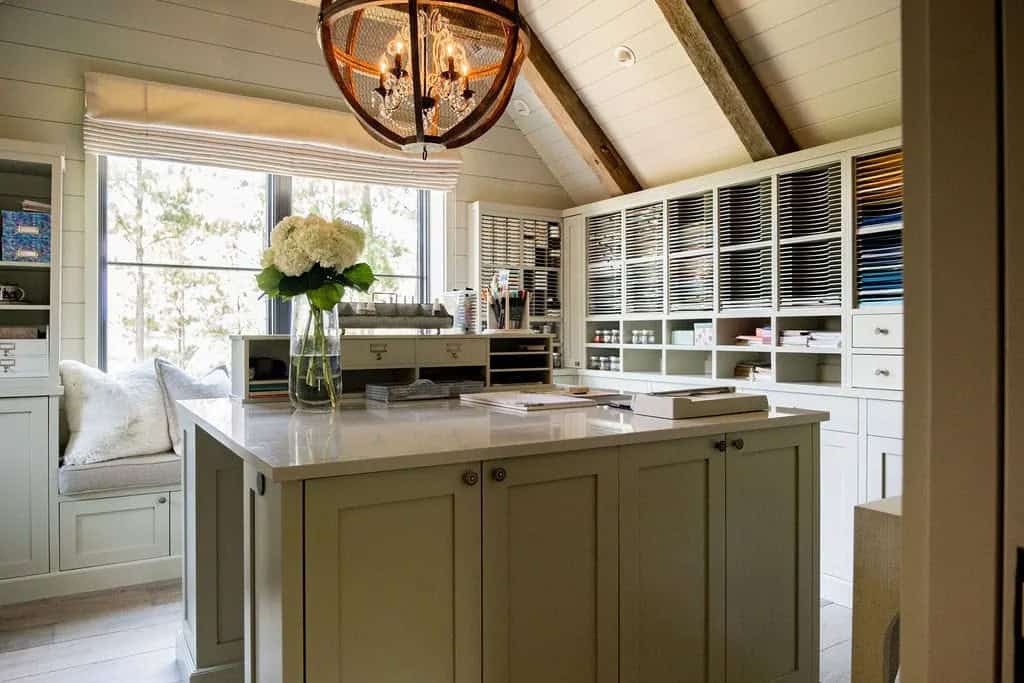 modern rustic craft room