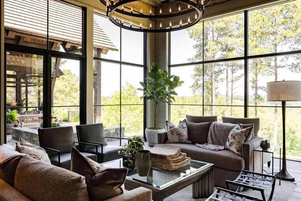 modern rustic living room 