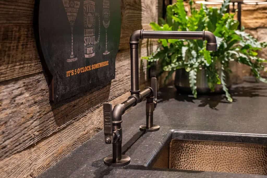 modern rustic powder room