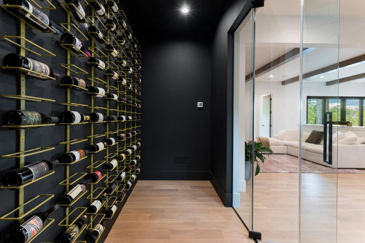 modern lower level wine cellar