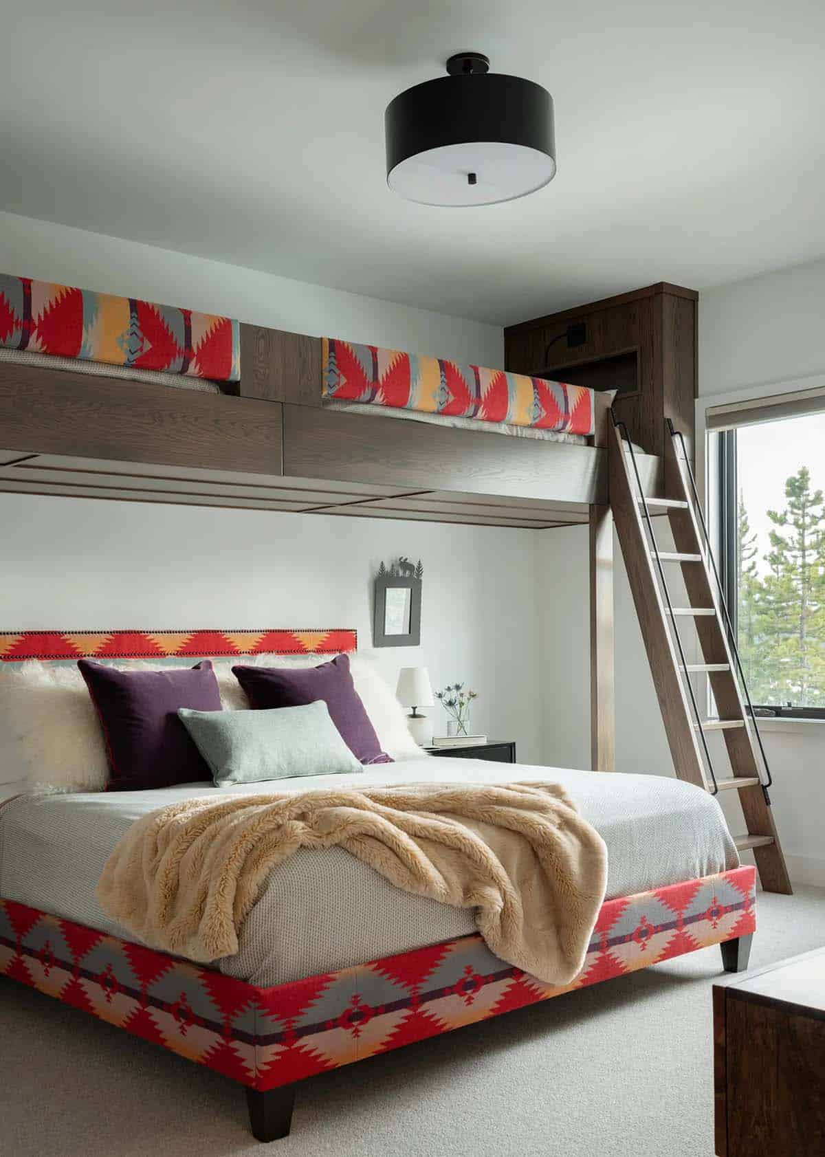 modern bedroom with a bunk bed