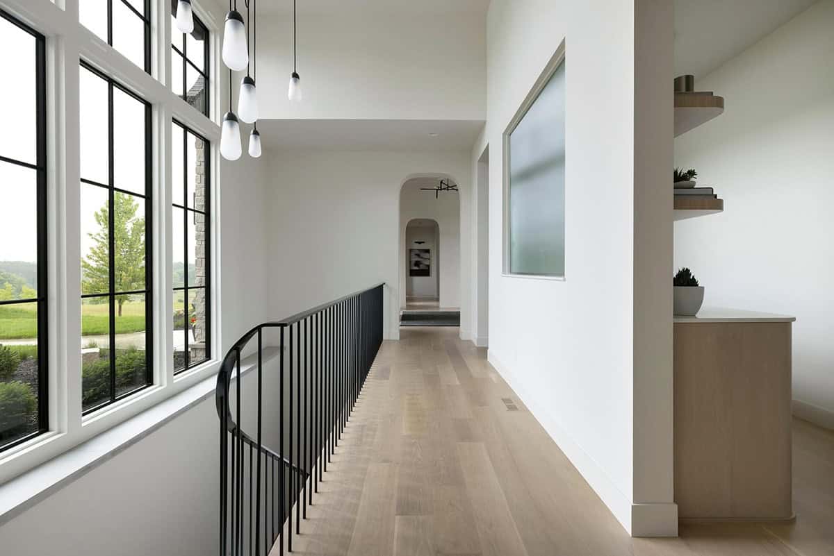 contemporary upstairs hallway