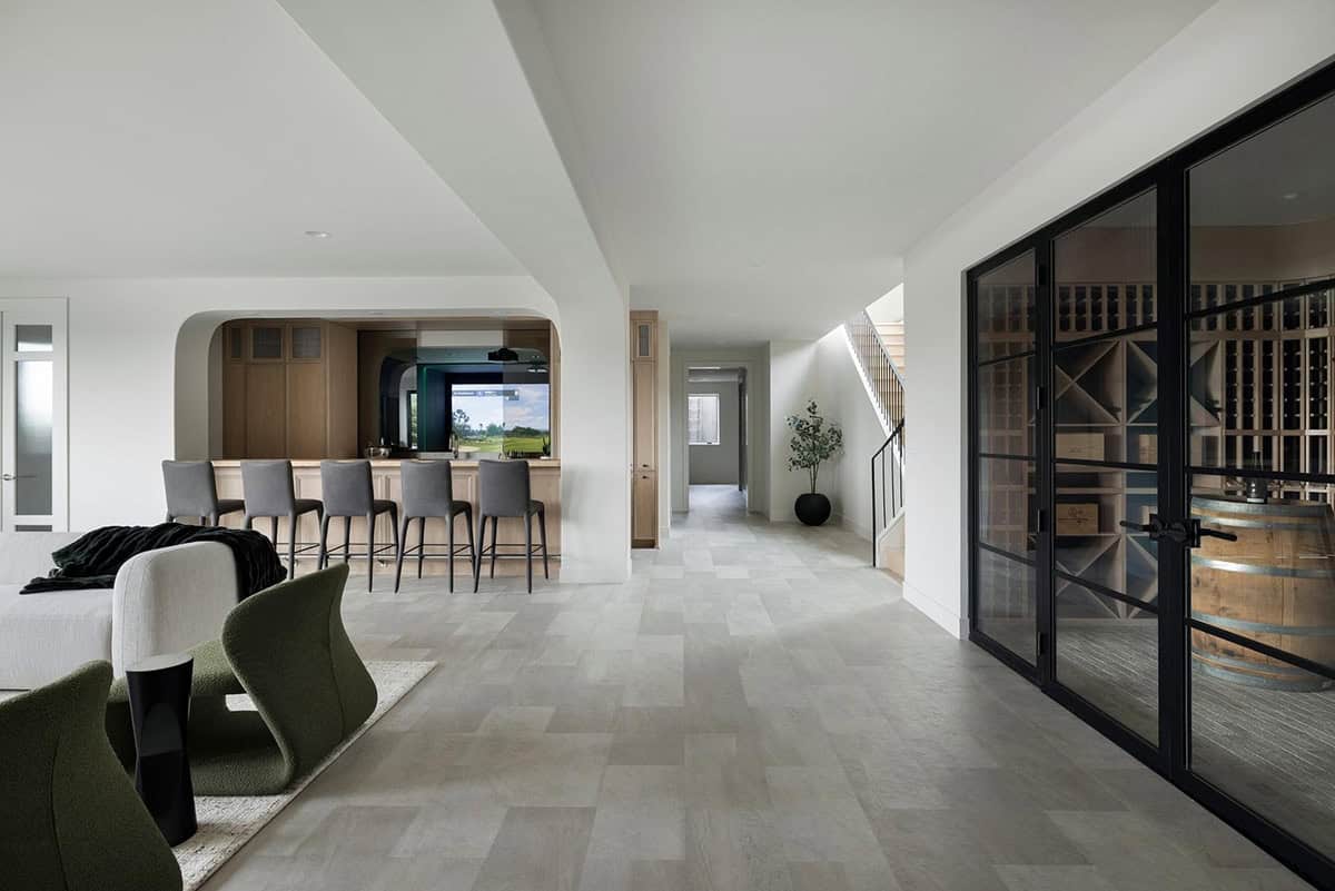 contemporary lower level family room