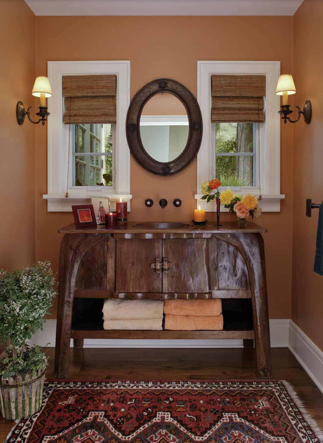 mediterranean style powder bathroom