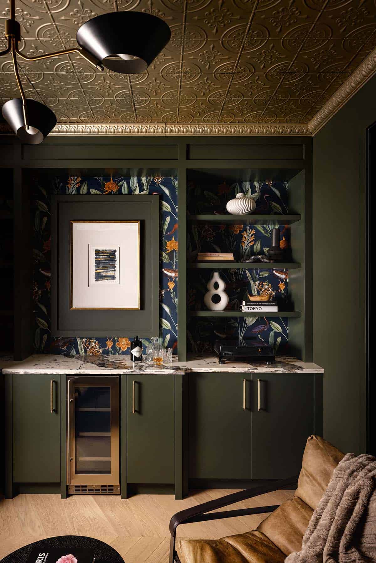 minimalistic japanese inspired wet bar