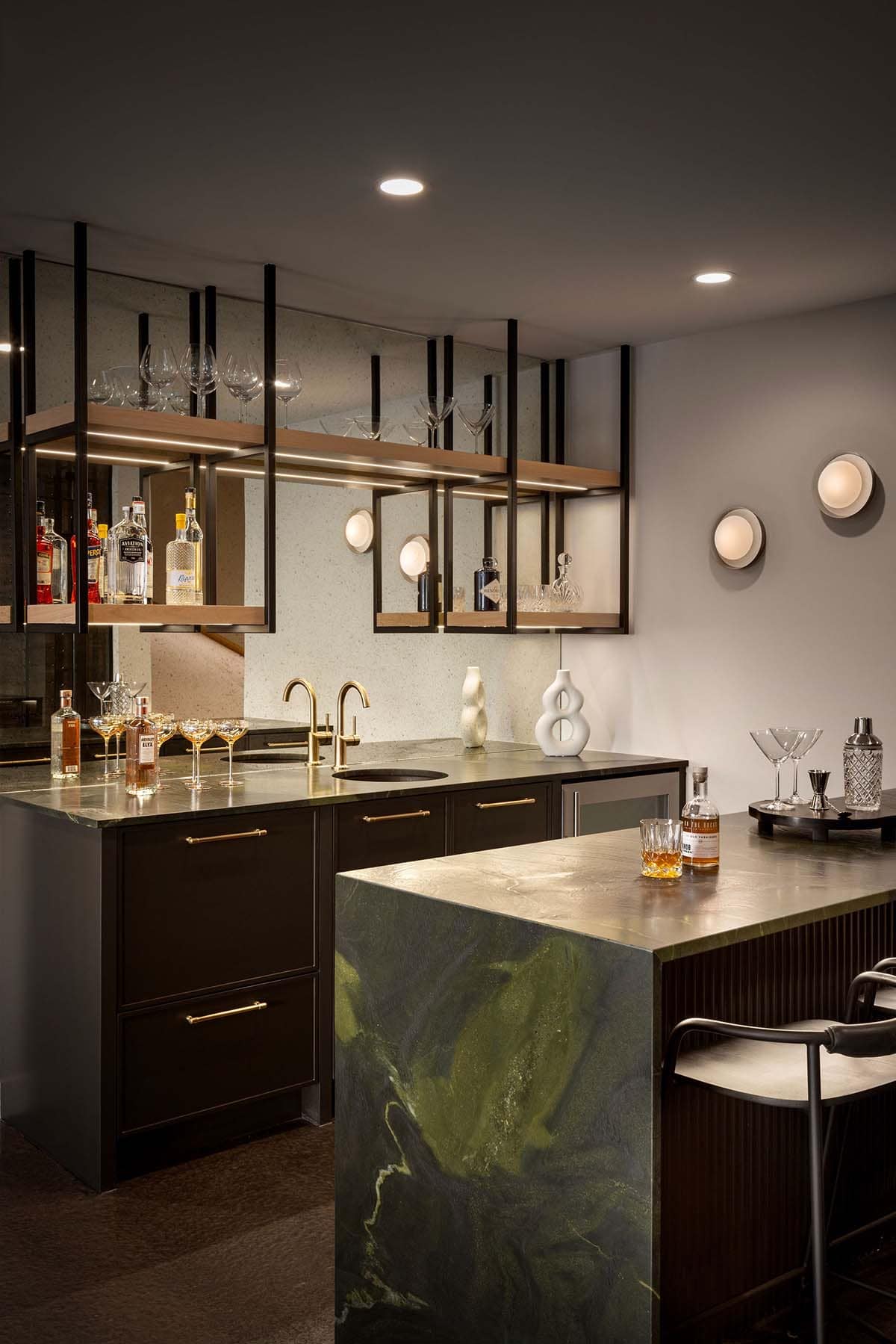 minimalistic japanese inspired home bar