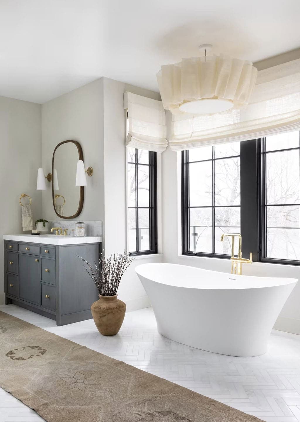 modern bathroom with a freestanding tub