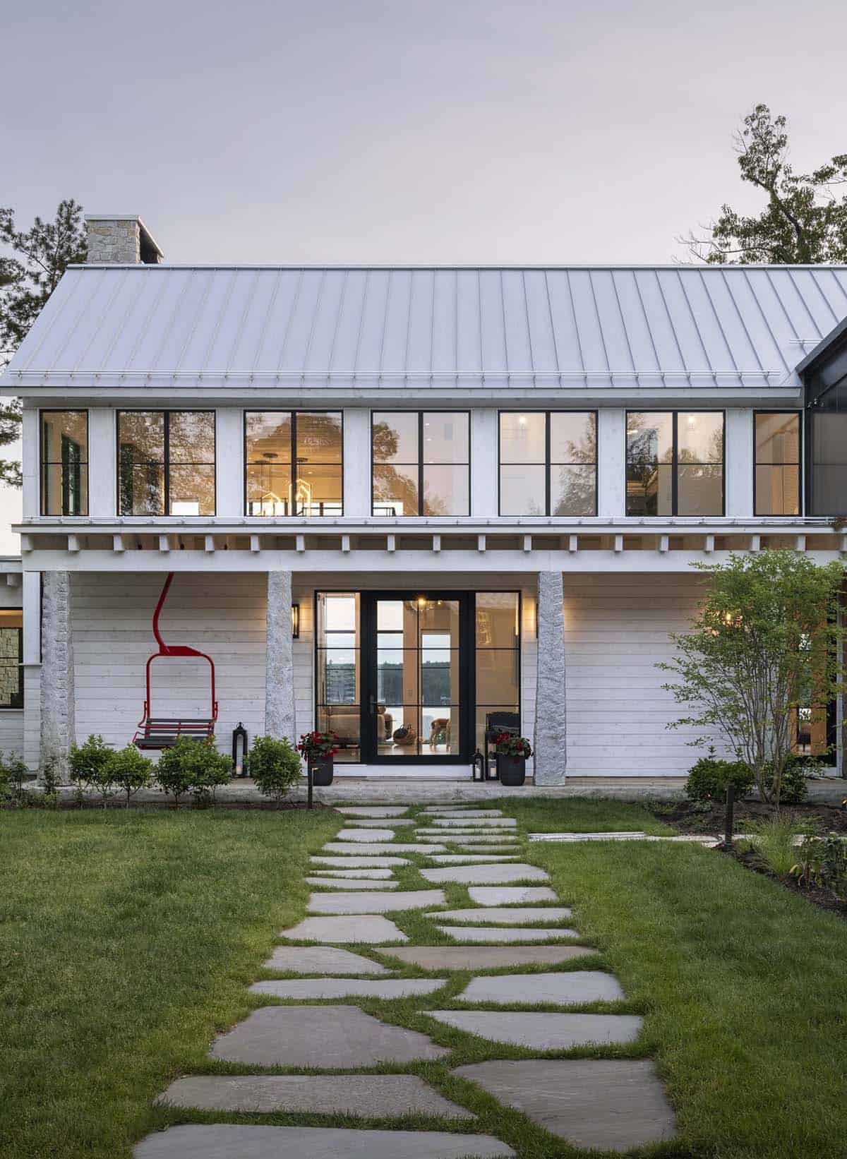 modern lake house exterior