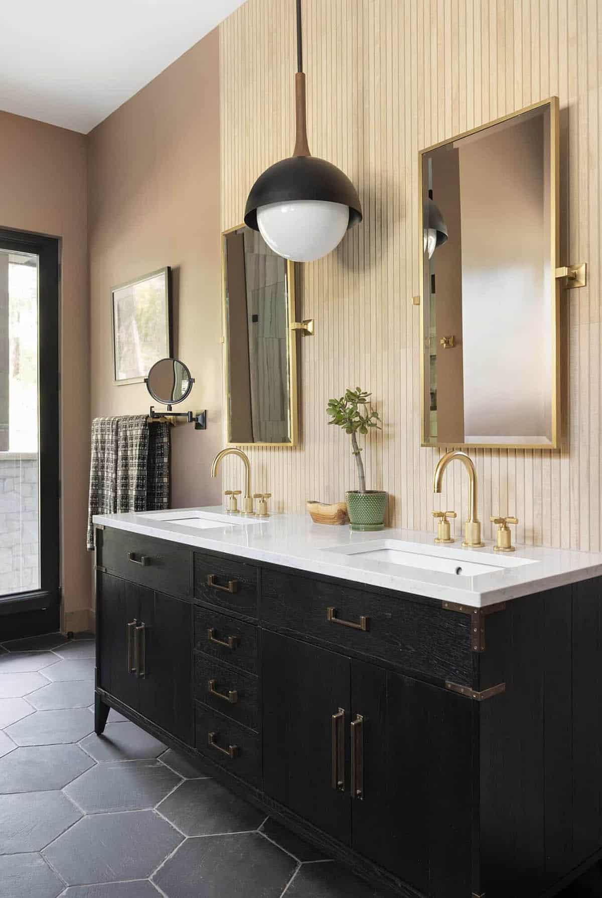 modern mountain style bathroom vanity