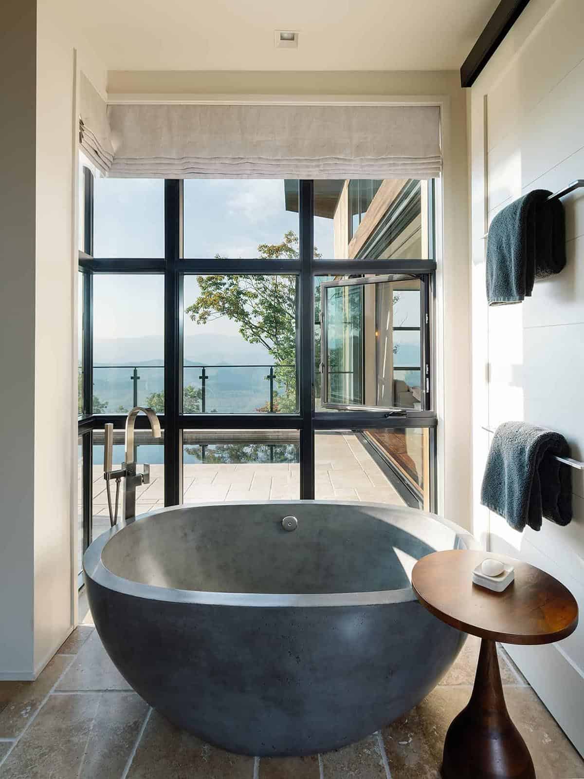 modern bathroom with a freestanding tub