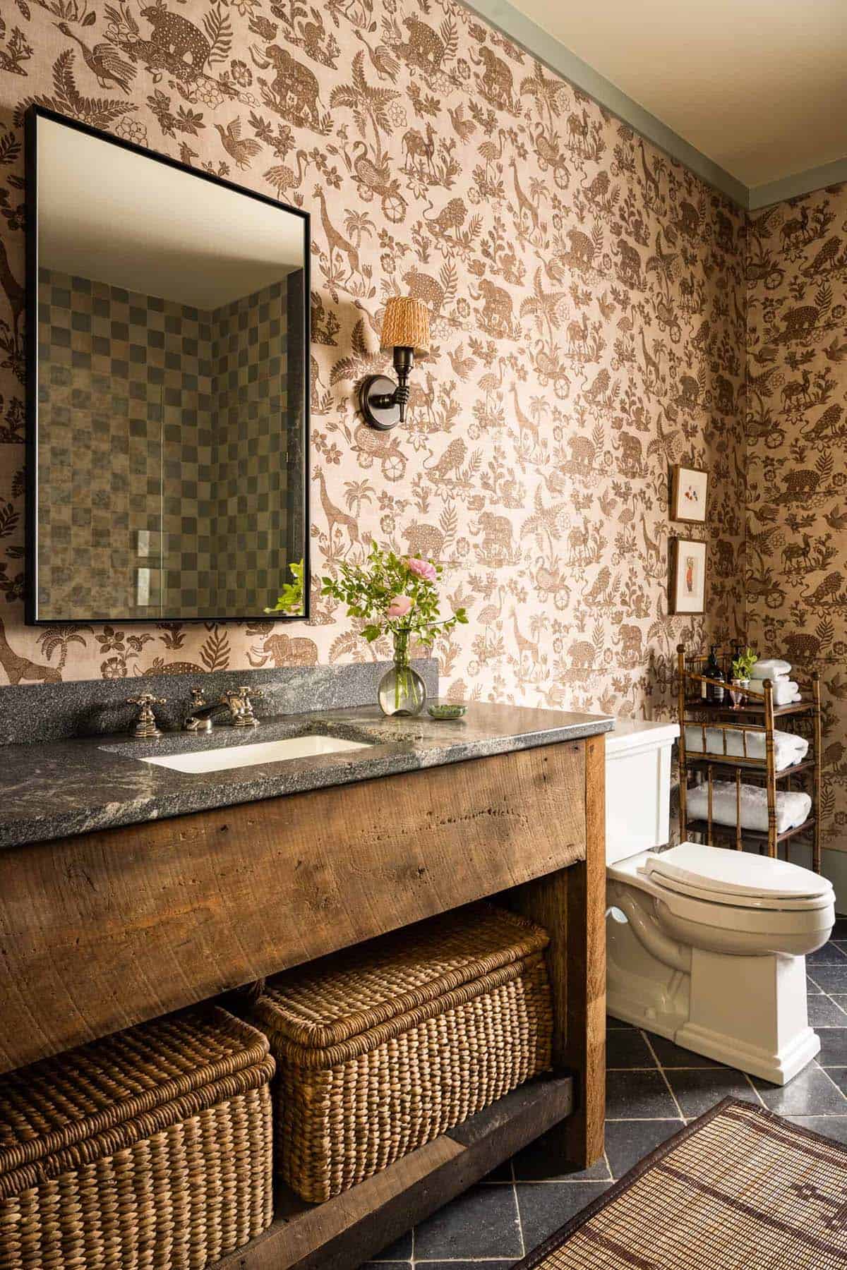 modern rustic powder bathroom