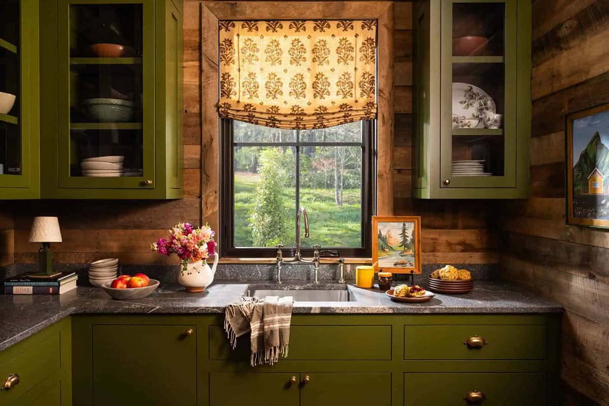 modern rustic walk-in pantry