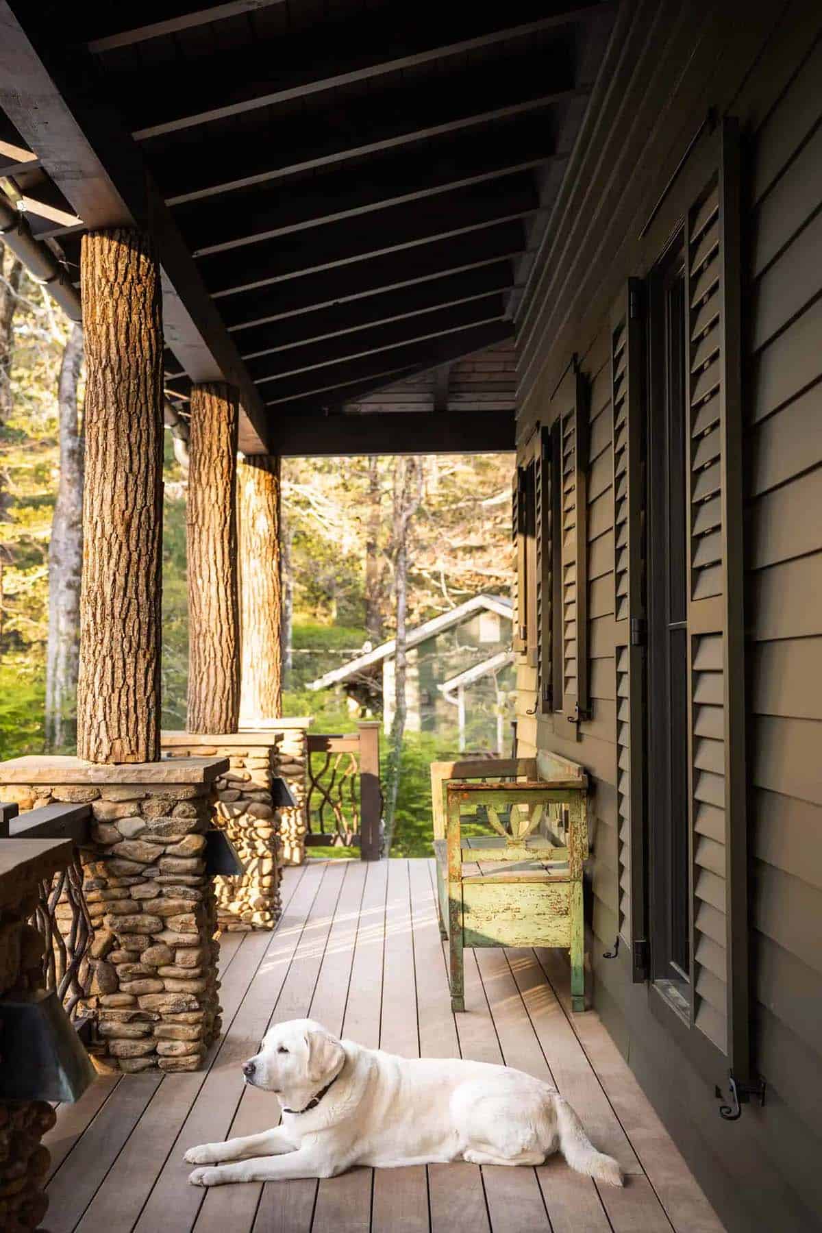 modern rustic mountain home front porch