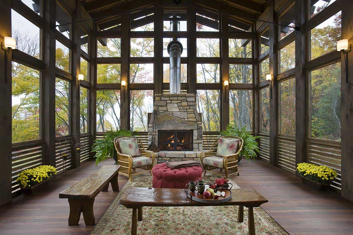 modern rustic sunroom