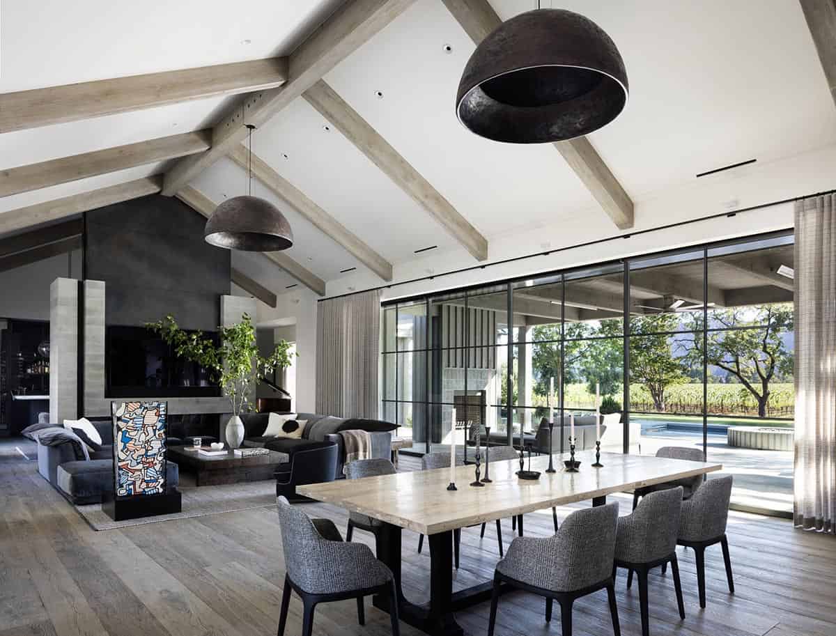 modern farmhouse style great room