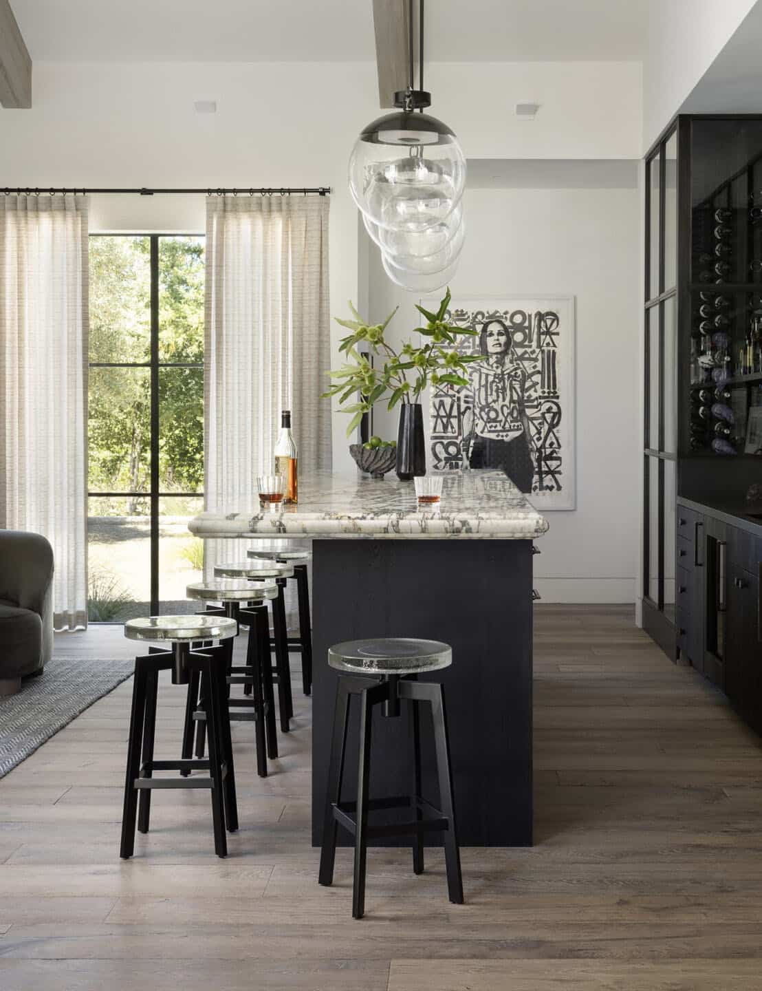 modern farmhouse style home bar