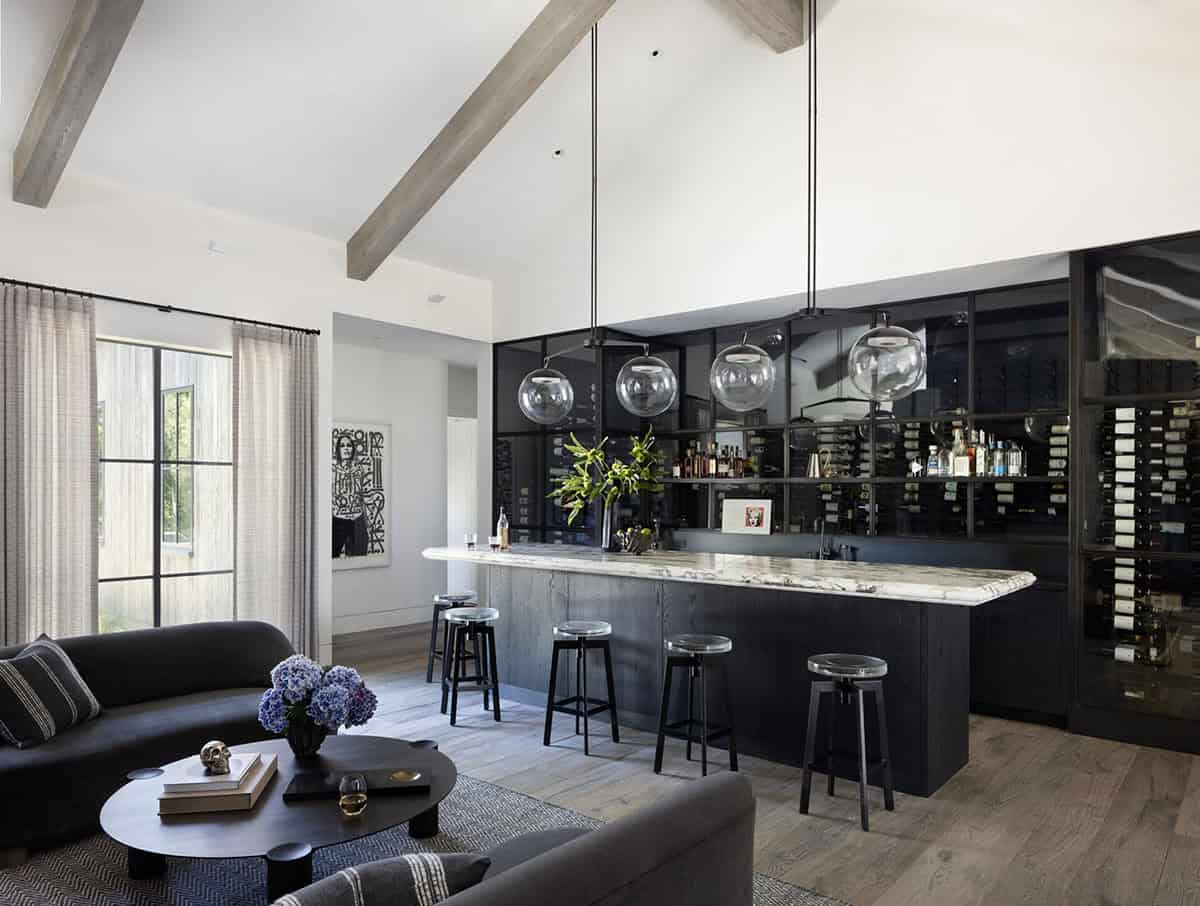 modern farmhouse style home bar