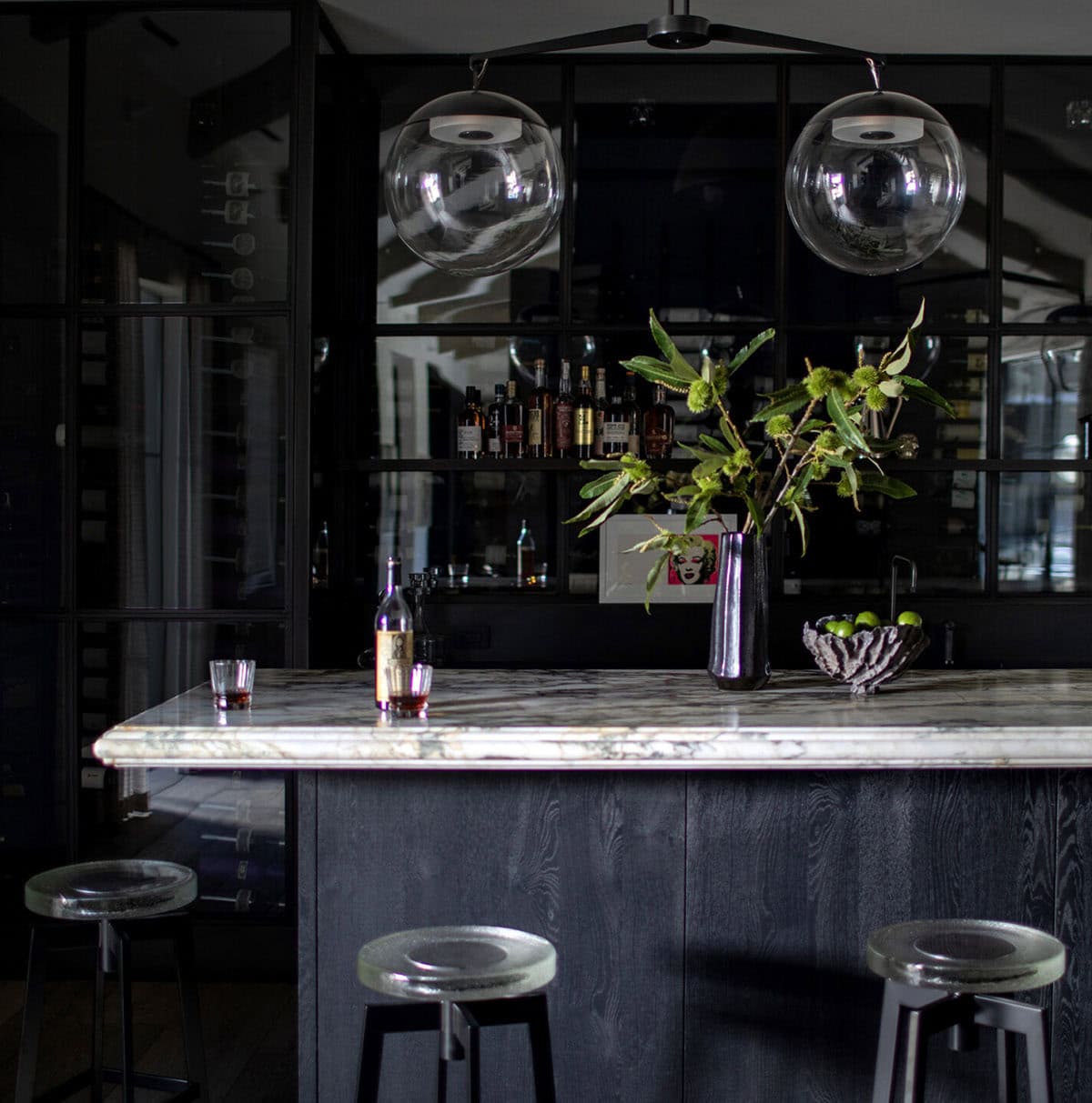 modern farmhouse style home bar