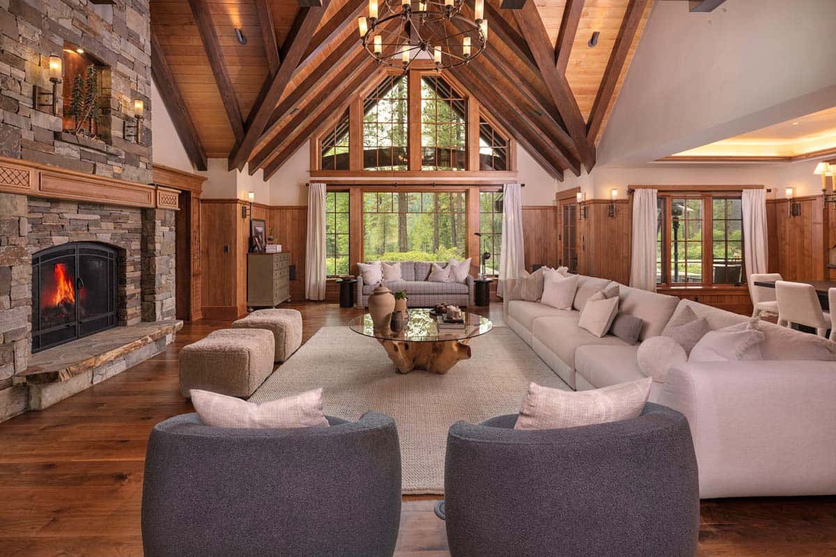 contemporary mountain style living room
