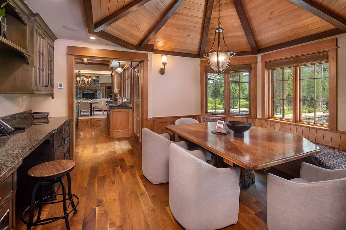 contemporary mountain style dining room