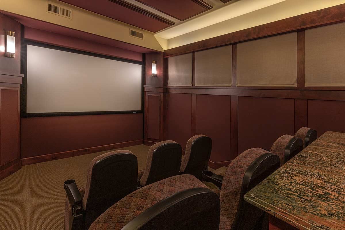 contemporary mountain style home theater
