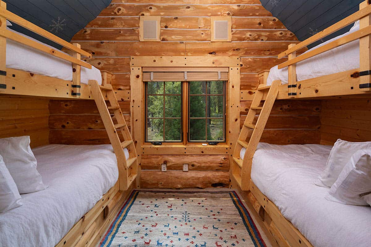 contemporary mountain style bunk bedroom